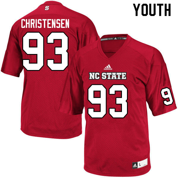 Youth #93 Abe Christensen NC State Wolfpack College Football Jerseys Sale-Red